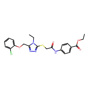 ethyl 4-{[({5-[(2-chlorophenoxy)methyl]-4-ethyl-4H-1,2,4-triazol-3-yl}sulfanyl)acetyl]amino}benzoate structure