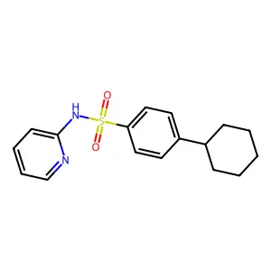 4-cyclohexyl-N-pyridin-2-ylbenzenesulfonamide structure