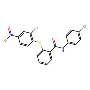 2-[(2-Chloro-4-nitrophenyl)thio]-N-(4-chlorophenyl)benzamide structure