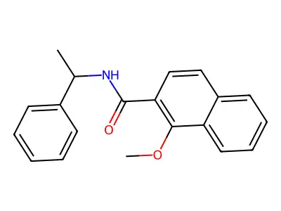 1-methoxy-N-(1-phenylethyl)naphthalene-2-carboxamide structure