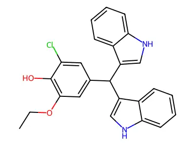 4-[bis(1H-indol-3-yl)methyl]-2-chloro-6-ethoxyphenol structure