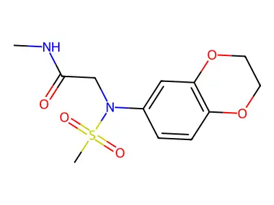 2-[2,3-dihydro-1,4-benzodioxin-6-yl(methylsulfonyl)amino]-N-methylacetamide structure