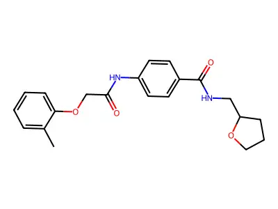 4-[[2-(2-methylphenoxy)acetyl]amino]-N-(oxolan-2-ylmethyl)benzamide structure
