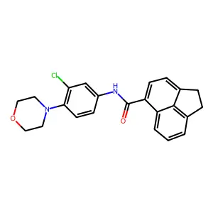 N-(3-chloro-4-morpholin-4-ylphenyl)-1,2-dihydroacenaphthylene-5-carboxamide structure