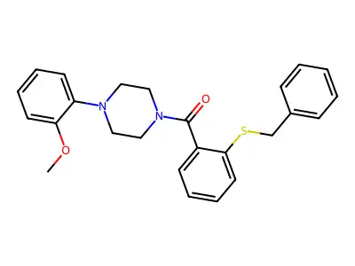 (2-Benzylsulfanylphenyl)-[4-(2-methoxyphenyl)piperazin-1-yl]methanone structure