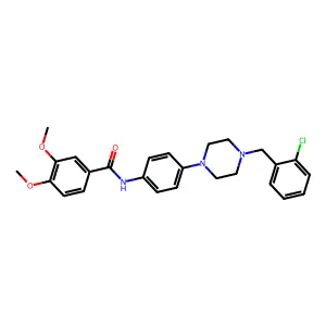 N-{4-[4-(2-chlorobenzyl)piperazin-1-yl]phenyl}-3,4-dimethoxybenzamide structure