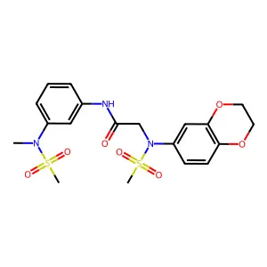 2-[2,3-dihydro-1,4-benzodioxin-6-yl(methylsulfonyl)amino]-N-[3-[methyl(methylsulfonyl)amino]phenyl]acetamide structure