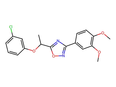 5-[1-(3-Chlorophenoxy)ethyl]-3-(3,4-dimethoxyphenyl)-1,2,4-oxadiazole structure