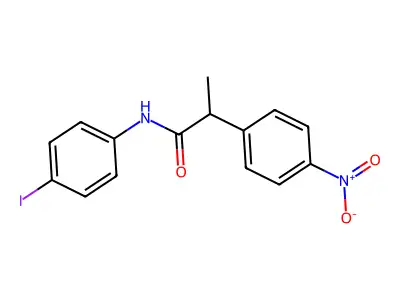 N-(4-iodophenyl)-2-(4-nitrophenyl)propanamide structure