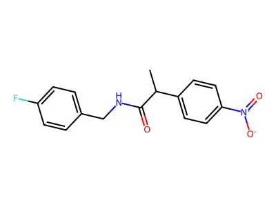 N-(4-fluorobenzyl)-2-(4-nitrophenyl)propanamide structure