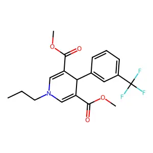 dimethyl 1-propyl-4-(3-(trifluoromethyl)phenyl)-1,4-dihydropyridine-3,5-dicarboxylate structure