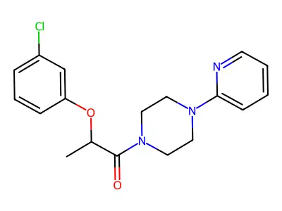 2-(3-Chlorophenoxy)-1-(4-pyridin-2-ylpiperazin-1-yl)propan-1-one structure