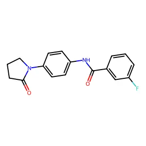 3-fluoro-N-[4-(2-oxopyrrolidin-1-yl)phenyl]benzamide structure
