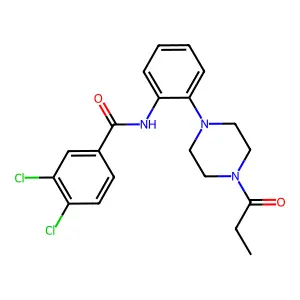 3,4-dichloro-N-[2-(4-propanoylpiperazin-1-yl)phenyl]benzamide structure