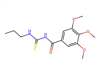3,4,5-trimethoxy-N-(propylcarbamothioyl)benzamide structure