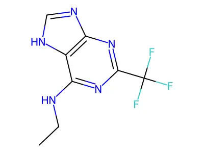 N-ethyl-2-(trifluoromethyl)-7H-purin-6-amine structure