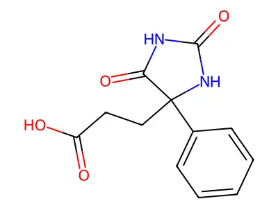3-[(4S)-2,5-dioxo-4-phenylimidazolidin-4-yl]propanoic acid structure