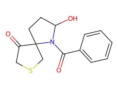 1-Benzoyl-2-hydroxy-7-thia-1-azaspiro[4.4]nonan-9-one structure