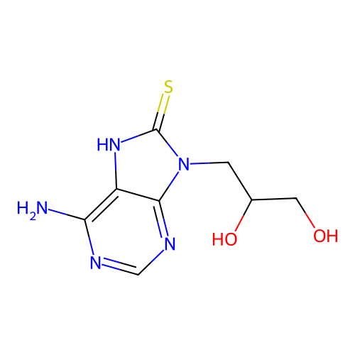 (RS)-9-(2,3-Dihydroxypropyl)-8-mercaptoadenine structure