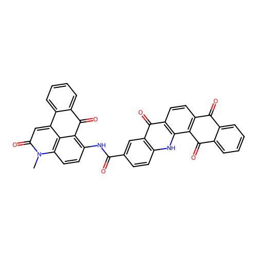 n-(3-methyl-2,7-dioxo-2,7-dihydro-3h-naphtho[1,2,3-de]quinolin-6-yl)-5,8,14-trioxo-5,8,13,14-tetrahydronaphtho[2,3-c]acridine-10-carboxamide structure