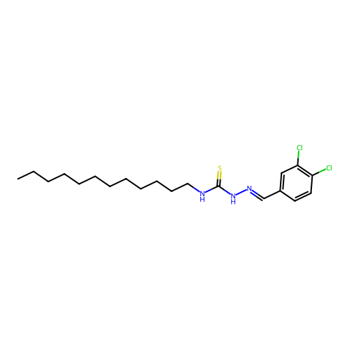1-[(E)-(3,4-dichlorophenyl)methylideneamino]-3-dodecylthiourea structure