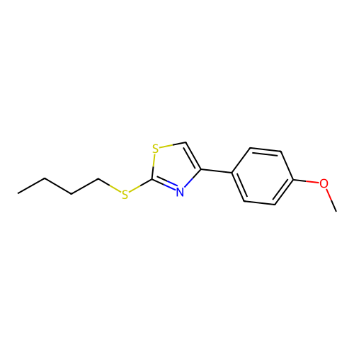 Thiazole, 2-(butylthio)-4-(4-methoxyphenyl)- structure