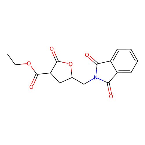 Ethyl 5-[(1,3-dioxoisoindol-2-yl)methyl]-2-oxooxolane-3-carboxylate structure