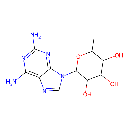 9-(6-Deoxyhexopyranosyl)-9h-purine-2,6-diamine structure