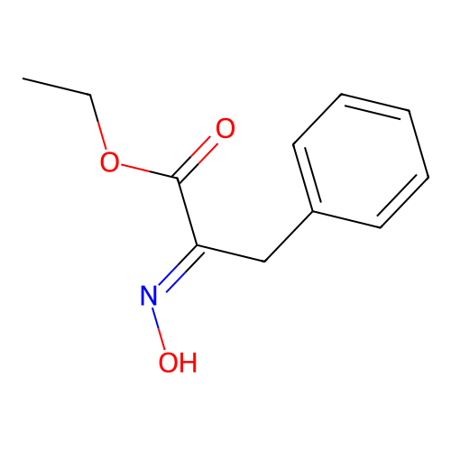 ethyl (2E)-2-hydroxyimino-3-phenylpropanoate structure