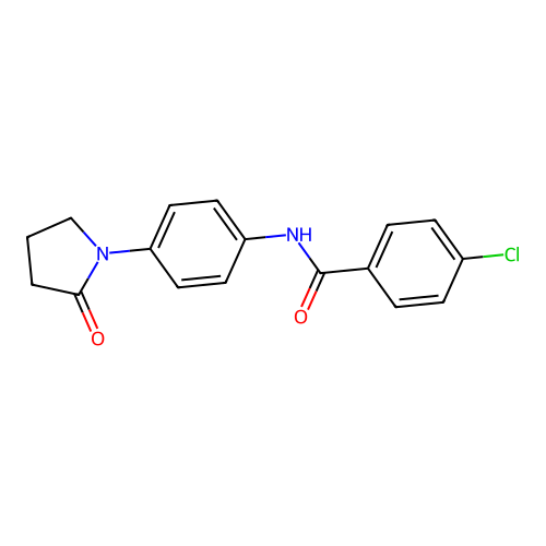 4-chloro-N-[4-(2-oxopyrrolidin-1-yl)phenyl]benzamide structure