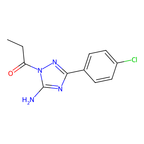 3-(4-chlorophenyl)-1-propionyl-1H-1,2,4-triazol-5-ylamine structure