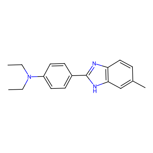 N,N-diethyl-4-(6-methyl-1H-benzimidazol-2-yl)aniline structure