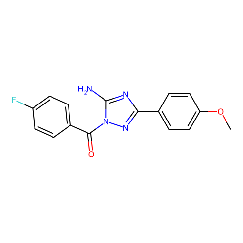 (5-amino-3-(4-methoxyphenyl)-1H-1,2,4-triazol-1-yl)(4-fluorophenyl)methanone structure
