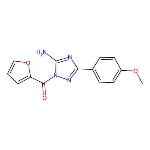1-(2-furoyl)-3-(4-methoxyphenyl)-1H-1,2,4-triazol-5-ylamine structure