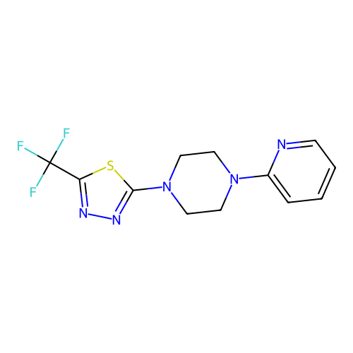 1-(2-Pyridinyl)-4-[5-(trifluoromethyl)-1,3,4-thiadiazol-2-yl]piperazine structure