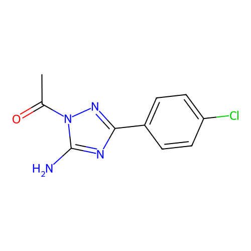 1-acetyl-3-(4-chlorophenyl)-1H-1,2,4-triazol-5-amine structure