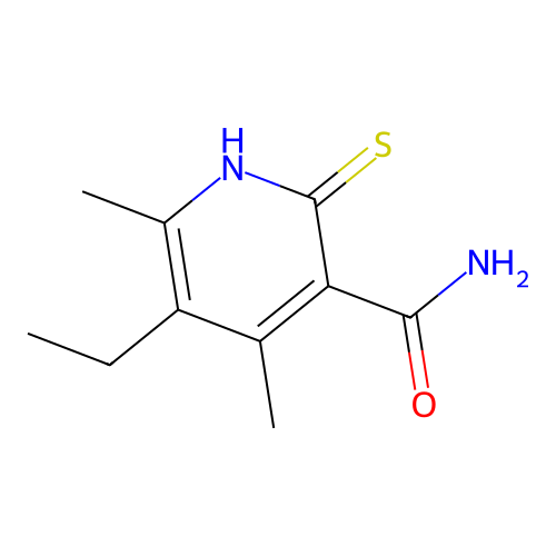 5-Ethyl-4,6-dimethyl-2-thioxo-1,2-dihydro-3-pyridinecarboxamide structure