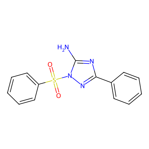 3-phenyl-1-(phenylsulfonyl)-1H-1,2,4-triazol-5-amine structure