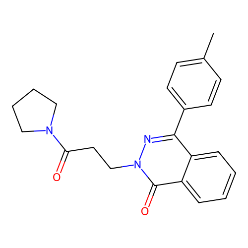 4-(4-methylphenyl)-2-[3-oxo-3-(pyrrolidin-1-yl)propyl]phthalazin-1(2H)-one structure