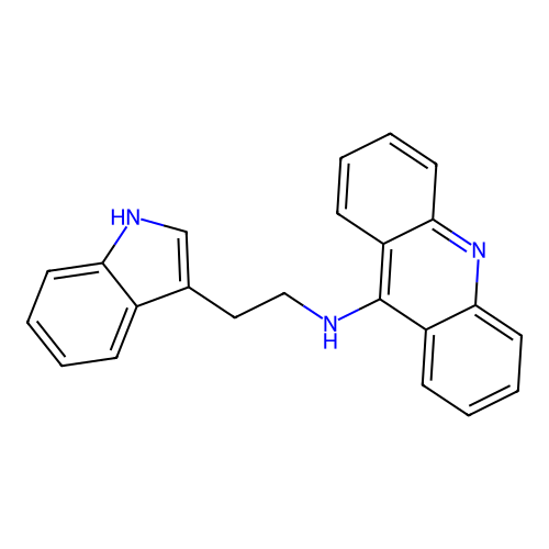 N-[2-(1H-indol-3-yl)ethyl]acridin-9-amine structure