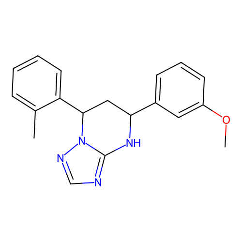 5-(3-methoxyphenyl)-7-(2-methylphenyl)-4,5,6,7-tetrahydro[1,2,4]triazolo[1,5-a]pyrimidine structure