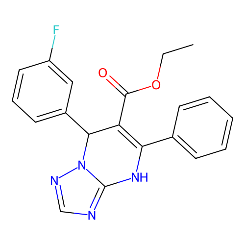 ethyl 7-(3-fluorophenyl)-5-phenyl-4,7-dihydro[1,2,4]triazolo[1,5-a]pyrimidine-6-carboxylate structure