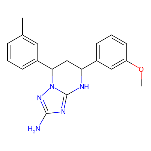 5-(3-methoxyphenyl)-7-(3-methylphenyl)-4,5,6,7-tetrahydro[1,2,4]triazolo[1,5-a]pyrimidin-2-amine structure