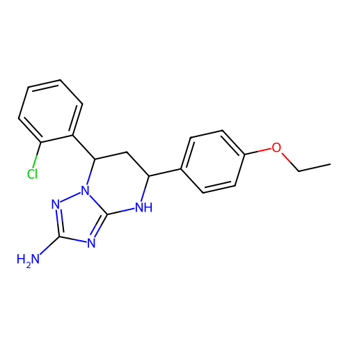 7-(2-chlorophenyl)-5-(4-ethoxyphenyl)-4,5,6,7-tetrahydro[1,2,4]triazolo[1,5-a]pyrimidin-2-amine structure