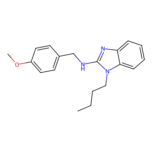 N-(1-butyl-1H-benzimidazol-2-yl)-N-(4-methoxybenzyl)amine structure