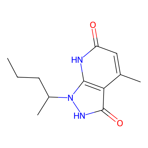 4-methyl-1-(pentan-2-yl)-1H-pyrazolo[3,4-b]pyridine-3,6-diol structure