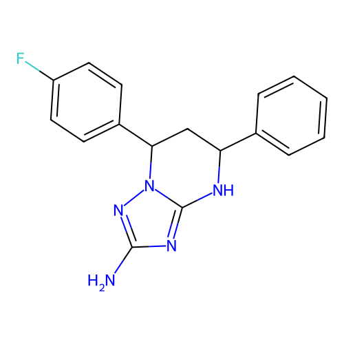 7-(4-fluorophenyl)-5-phenyl-4,5,6,7-tetrahydro[1,2,4]triazolo[1,5-a]pyrimidin-2-amine structure