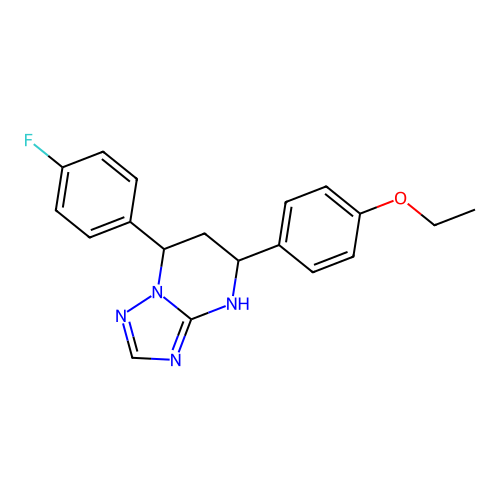 5-(4-ethoxyphenyl)-7-(4-fluorophenyl)-4,5,6,7-tetrahydro[1,2,4]triazolo[1,5-a]pyrimidine structure