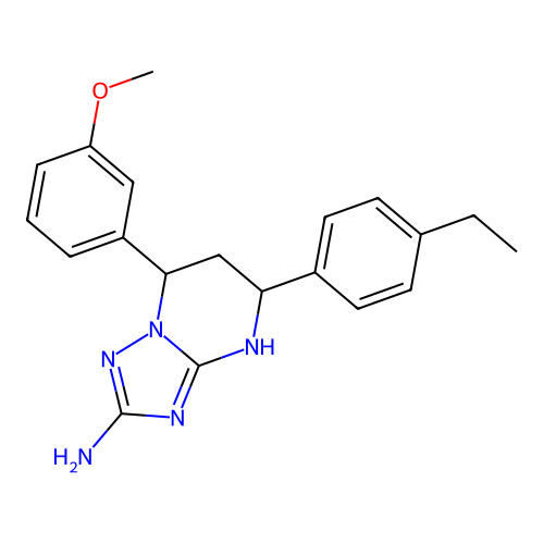 5-(4-ethylphenyl)-7-(3-methoxyphenyl)-4,5,6,7-tetrahydro[1,2,4]triazolo[1,5-a]pyrimidin-2-amine structure