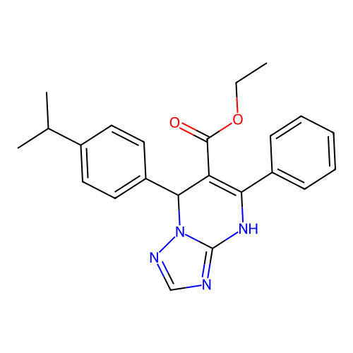 ethyl 5-phenyl-7-(4-propan-2-ylphenyl)-1,7-dihydro-[1,2,4]triazolo[1,5-a]pyrimidine-6-carboxylate structure